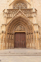 Fototapeta na wymiar Cathedral dedicated to Virgin Mary, Valencia city, Spain.