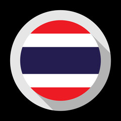 Fototapeta premium round icon with thailand flag, isolated on black background