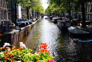 Fototapeta premium Europe, beautiful cityscape of Amsterdam
