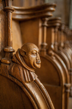 Nouvelle Aquitaine - Limousin - Haute-Vienne - Stalls of the abbey church of Solignac