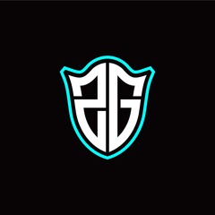 Z G initials monogram logo shield designs modern