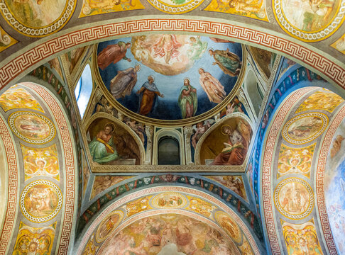 Italia, Veneto, Padua, ceiling of the Oratory of S. Prosdocimo