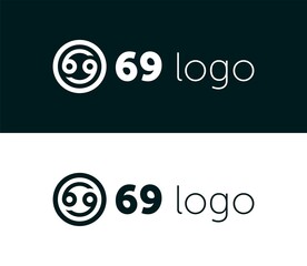 69 Logo Icon Design. Letter, Number, Illustration - Vector