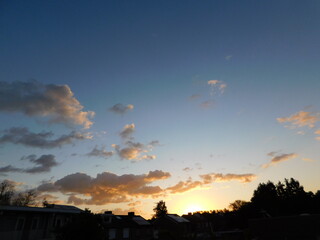 sunset over the city