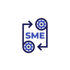SME icon with gears and arrows