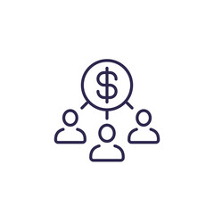 Fototapeta premium stakeholders line icon on white
