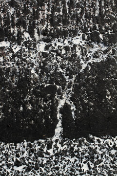 Close-up on the repair work of a road.