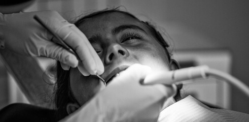 Dental cleaning for a young girl