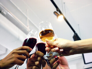 Business persons happy new year party in the offices.