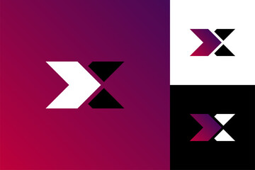 Vector graphic creative line alphabet symbol Letter X