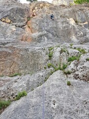 a rock is ready for climbing on it