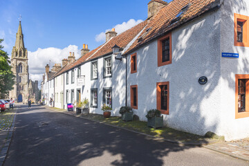 View of old houses in historic village of Falkland in Fife, Scotland, UK 