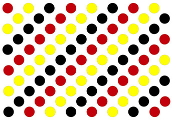 Fondo de puntos negros, rojos y amarillos.