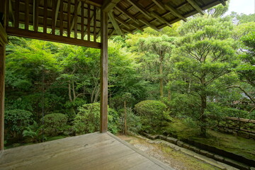 A beautiful Japanese garden of  Ryoan-ji Temple in Kyoto, Japan