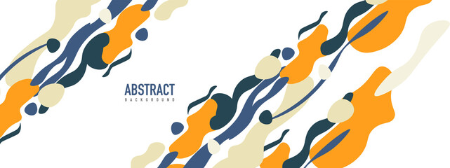 Trendy liquid style shapes abstract design, dynamic vector background for placards, brochures, posters, web landing pages, covers or banners