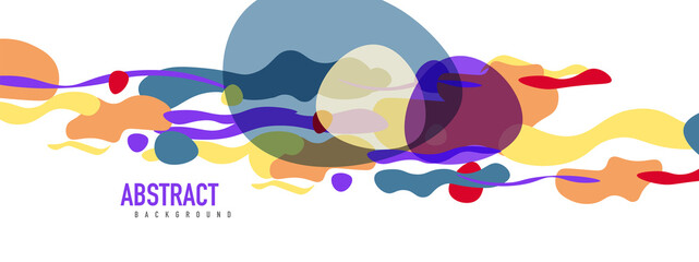 Trendy liquid style shapes abstract design, dynamic vector background for placards, brochures, posters, web landing pages, covers or banners