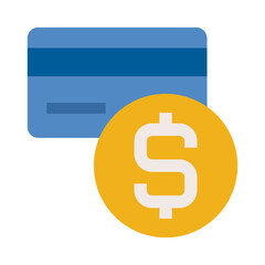 Business & finance, Credit card money, Flat color icon.