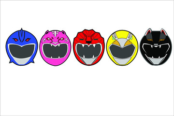 
Super hero masks cartoon set 