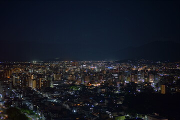 Fototapeta premium Night view of Kyoto seeing from Kyoto Station