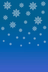 dark blue background with white snowflakes. template for new year and Christmas greetings, cards or banners. Vector illustration in flat style.