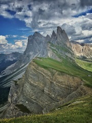 Odles group seen from Seceda in summer.