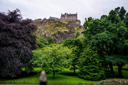 View Of Old Edinburgh, Scotland From Princes Street Gardens