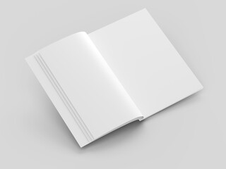 Open magazine with a glued binding. Vertical A4 format.