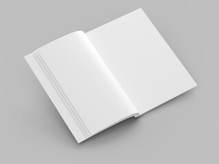 Open magazine with a glued binding. Vertical A4 format.