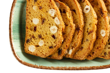 Crispy biscuits with fruit. Italian biscotti.