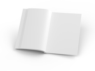 Open magazine with a glued binding. Vertical A4 format.