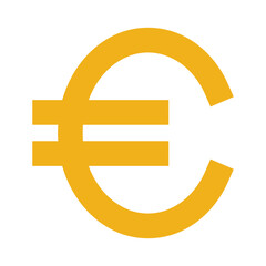 Obraz premium Banking & Finance, Euro currency, Flat color icon.