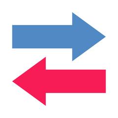 Banking & Finance, Arrows direction, Flat color icon.