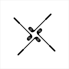 Golf Club Icon, Golf Stick Icon, Gold Sport Stick Icon