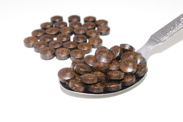 Corona medicine on white background