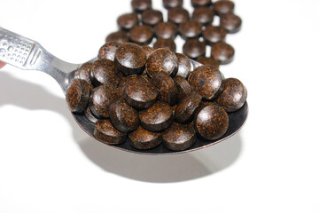 Corona medicine on white background