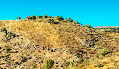 Mountains in the natural park of Monfrague