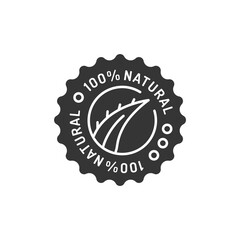 Aloe label black glyph icon. Sticker that shows that the product contains aloe. Pictogram for web page, mobile app, promo. UI UX GUI design element.