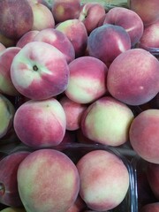 Sweet peaches in a summer close-up.
