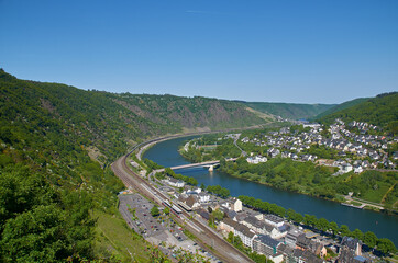 Fototapeta premium Mosel valley Cochem from above