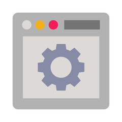 Banking & finance, Browser setting, Flat color icon.