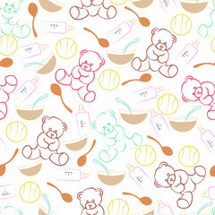 baby background seamless pattern for cover blanket, greeting card baby shower