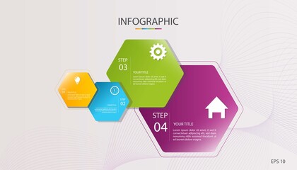 Vector infographic elements thin line design label with icons. Business concept with 4 options, steps. Can be used for workflow diagram, info chart, graph.
