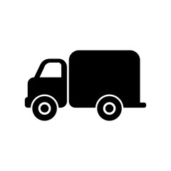 Truck icon. Side view. An old classic vehicle. Vector flat graphic illustration. The isolated object on a white background. Isolate.