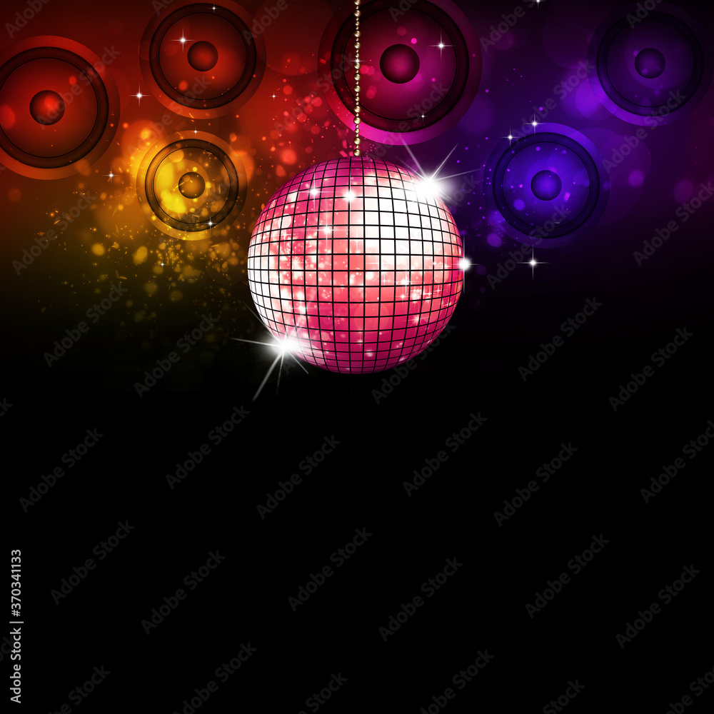 Canvas Prints Retro Music Ball Disco Background