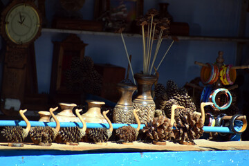 Beautiful picture of wood craft in shop