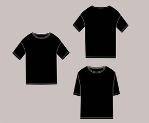 Basic unisex t-shirt with short flat sleeves and round neck.