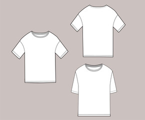 Basic unisex t-shirt with short flat sleeves and round neck.