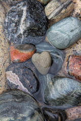 Stone Heart With Pebble And Water