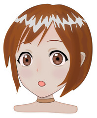 Obraz premium Anime characters. Anime girl in japanese. Anime style, drawn illustration.