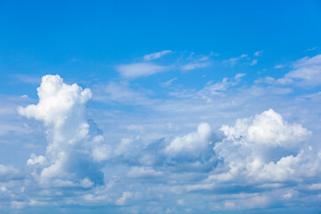 Blue sky background with white clouds, nature